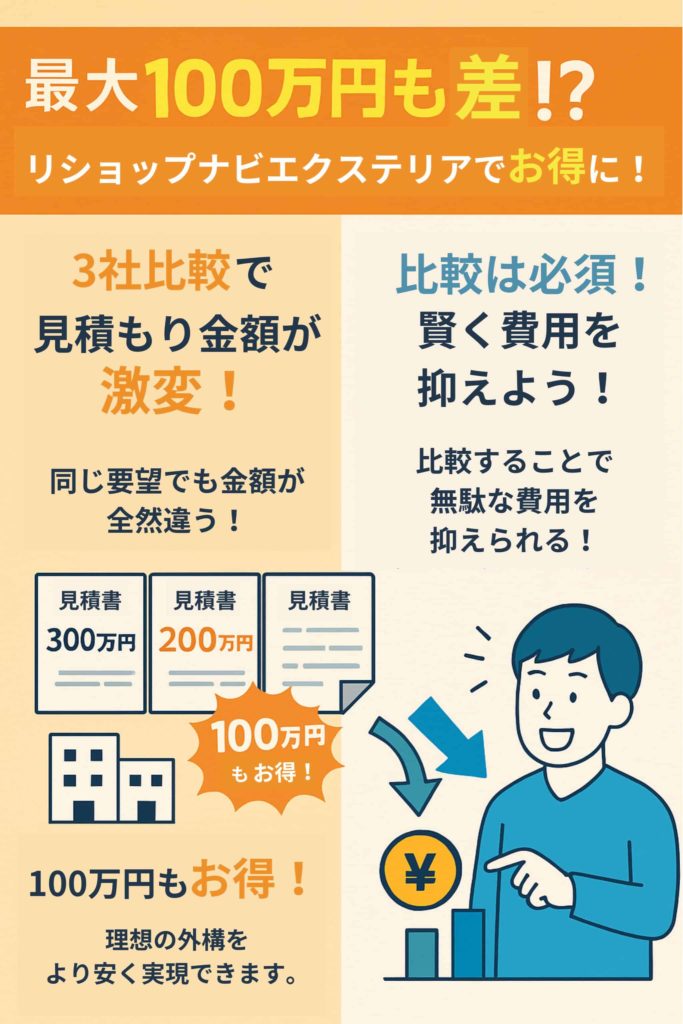 最大3社比較で費用がグッと安くなる